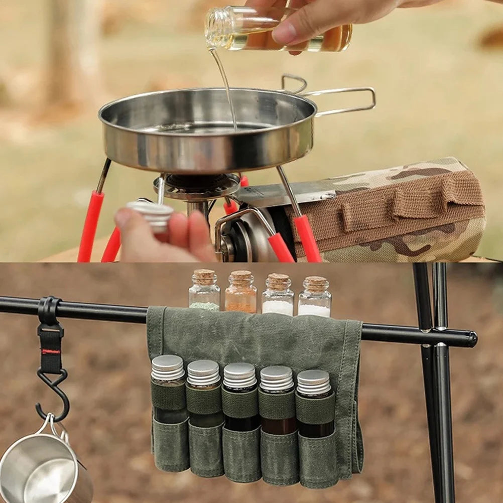 1 Set of Camping Travel Spice Holder Hiking Spices Set Portable Seasoning Kit