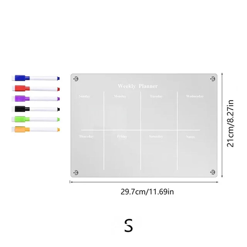Fridge Magnet Acrylic Calendar, Weekly Planner