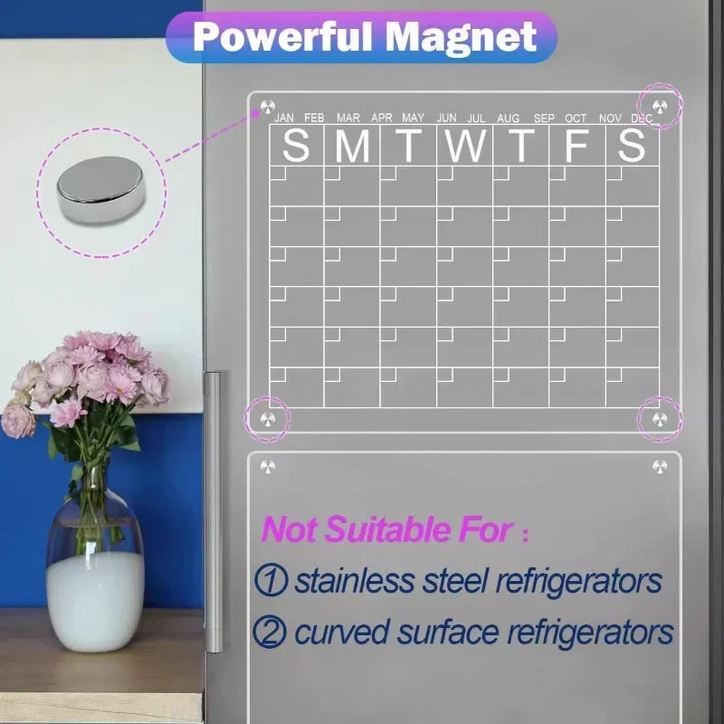 Fridge Magnet Acrylic Calendar, Weekly Planner