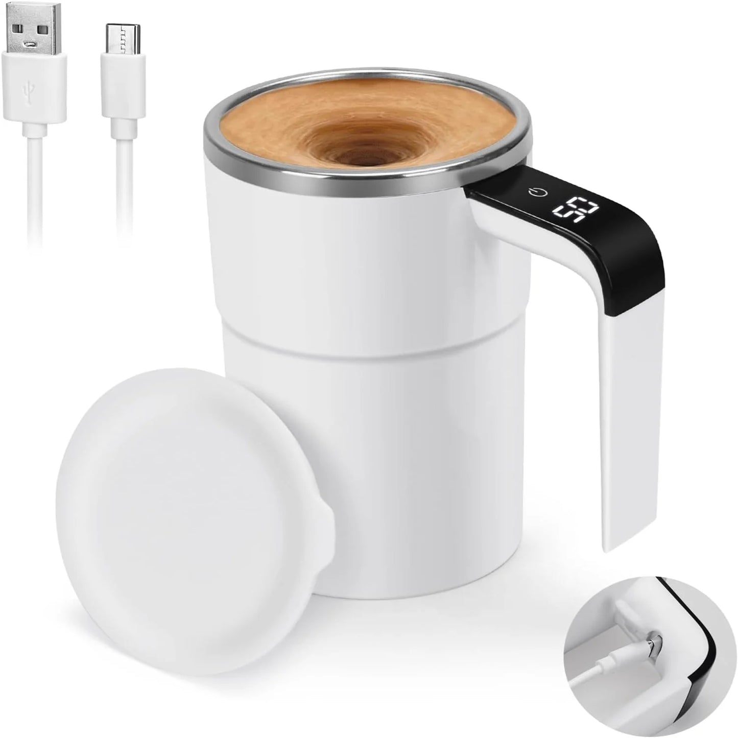 Self Stirring Mug with LED Display, 12Oz