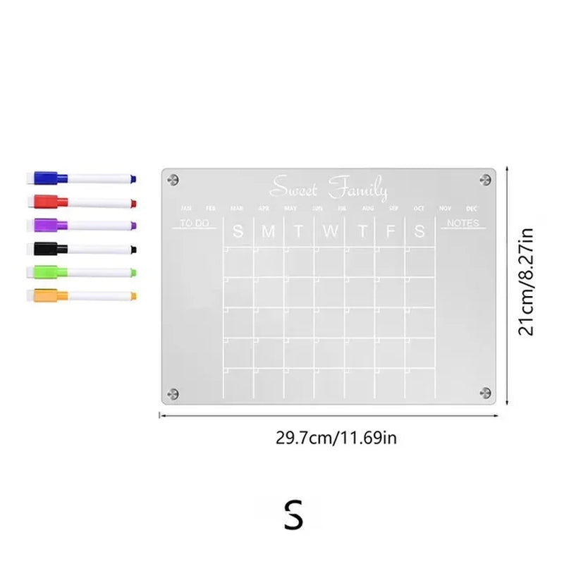 Fridge Magnet Acrylic Calendar, Weekly Planner