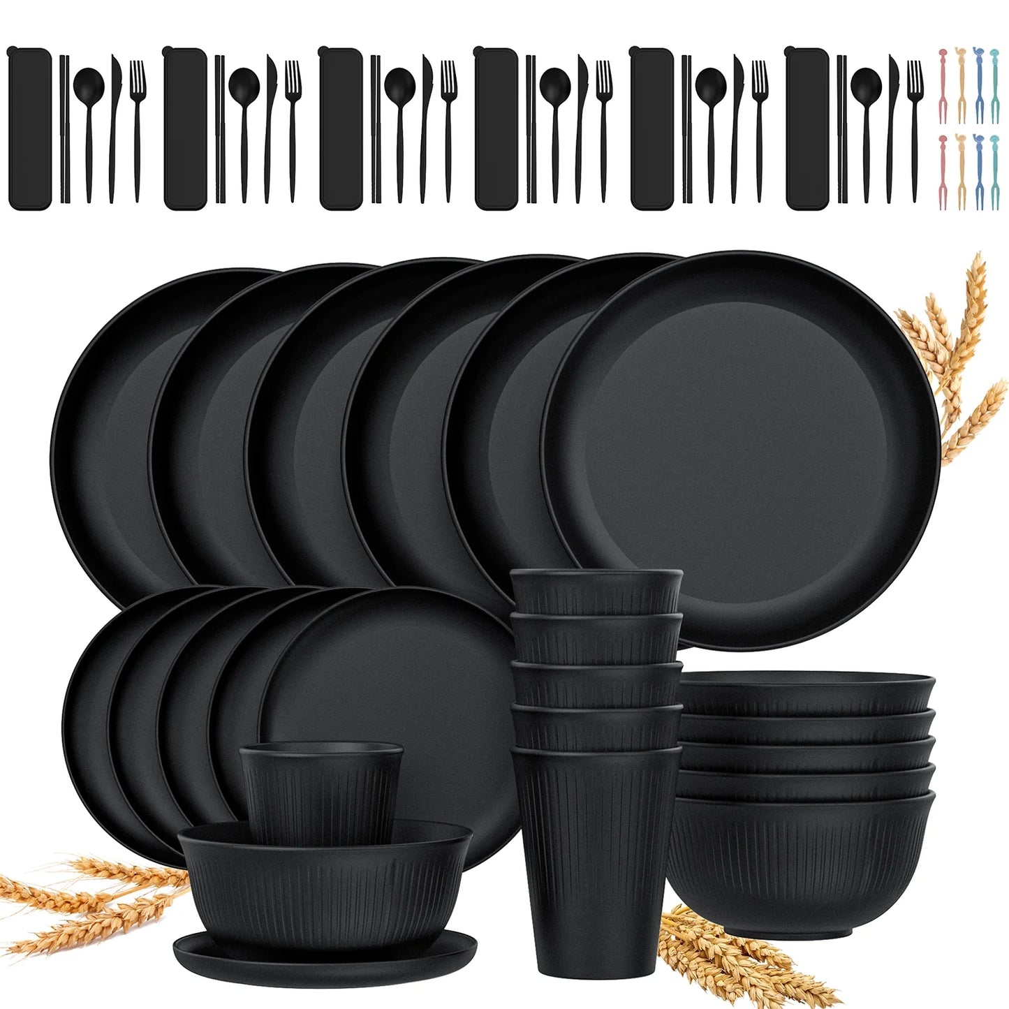 Wheat Straw Dinnerware Sets
