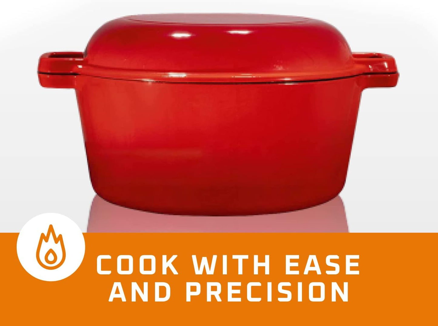2-In-1 Pre-Seasoned Cast Iron Dutch Oven with Skillet Lid