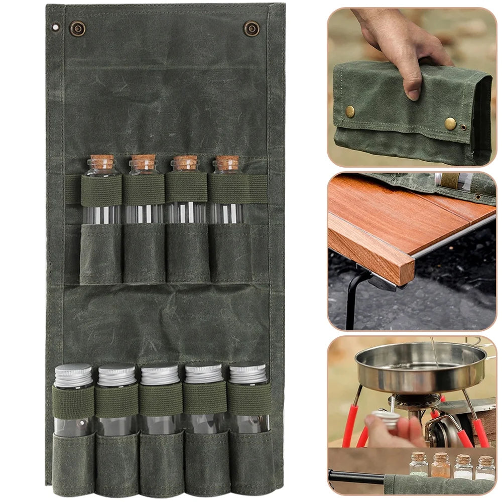 1 Set of Camping Travel Spice Holder Hiking Spices Set Portable Seasoning Kit