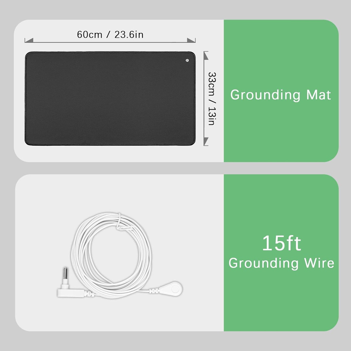 Grounding Mat with 15Ft Grounding Cord,(23.6X13 Inch)