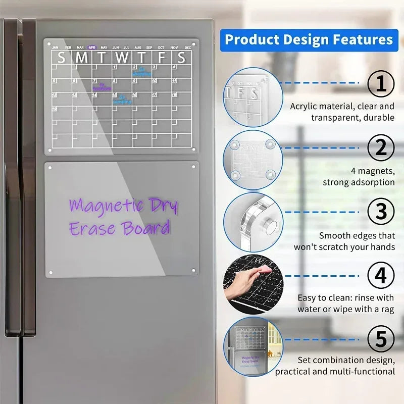 Fridge Magnet Acrylic Calendar, Weekly Planner