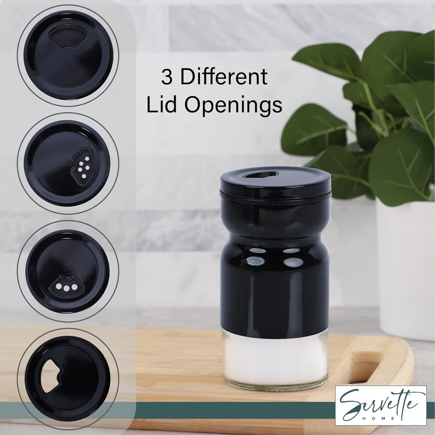 Glass & Metal Salt and Pepper Shakers