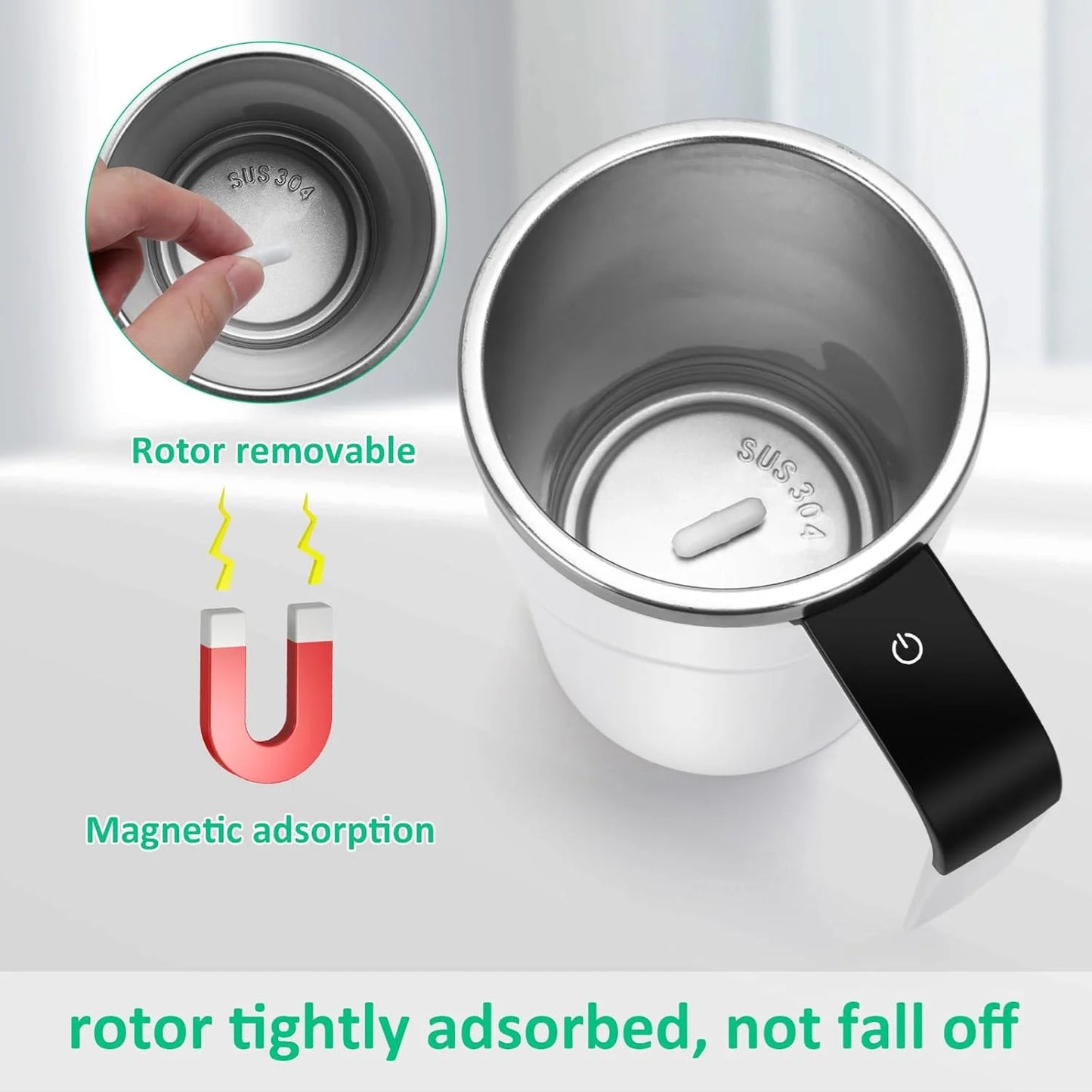 Self Stirring Mug with LED Display, 12Oz