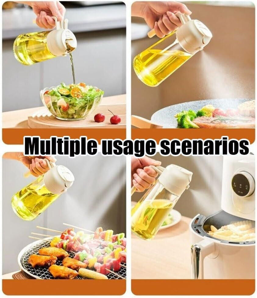16Oz Olive Oil Glass Dispenser Bottle, Sprayer/Pourer