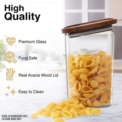 Airtight ECO Storage Containers with Wood Lids, Set of 2