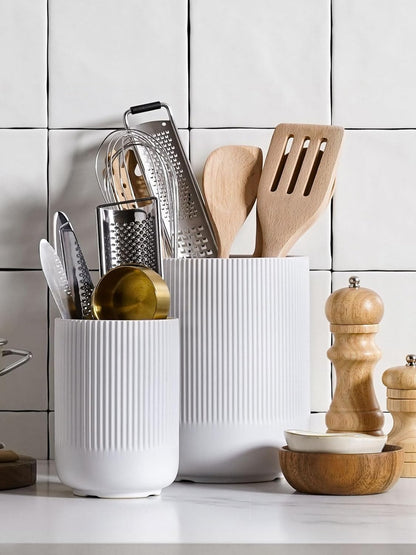 Utensil Holder, Set of 2, White