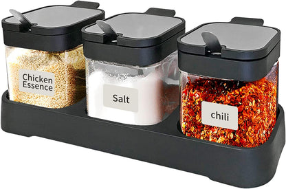 Glass Spice Jars, 3 Piece set