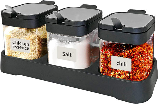 Glass Spice Jars, 3 Piece set