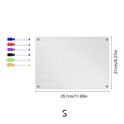 Fridge Magnet Acrylic Calendar, Weekly Planner