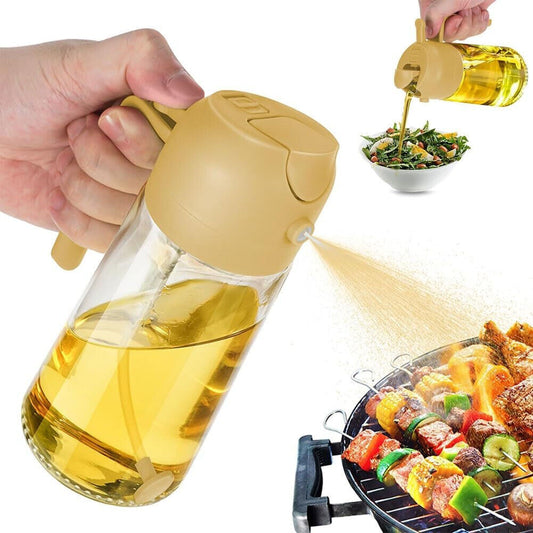 16Oz Olive Oil Glass Dispenser Bottle, Sprayer/Pourer