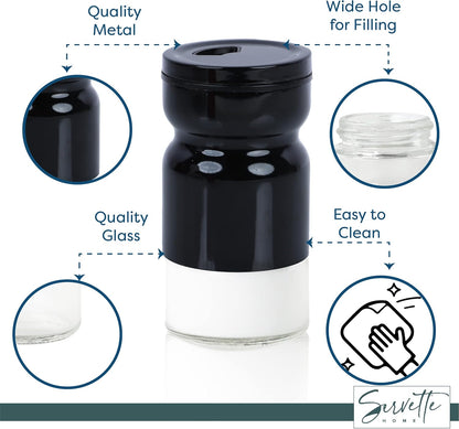 Glass & Metal Salt and Pepper Shakers
