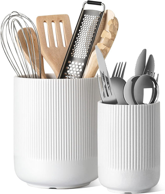 Utensil Holder, Set of 2, White