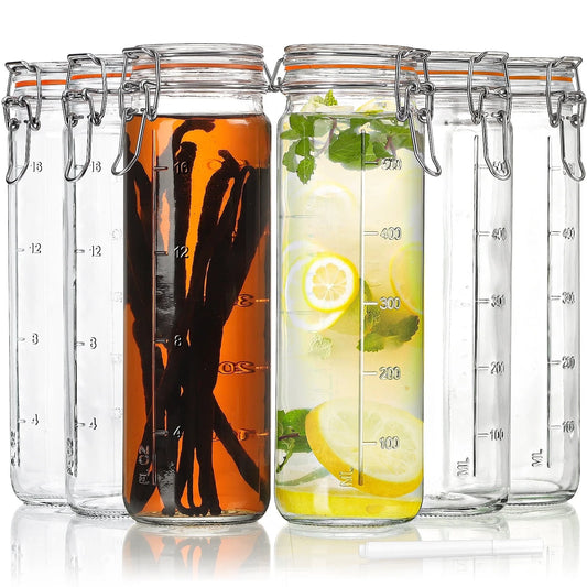 20 Oz  Food Storage Clamp Glass Jars with Hinged Lids
